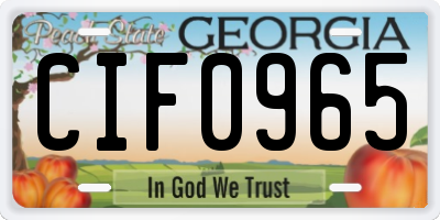 GA license plate CIF0965