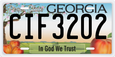 GA license plate CIF3202