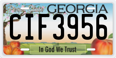 GA license plate CIF3956