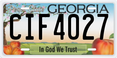 GA license plate CIF4027