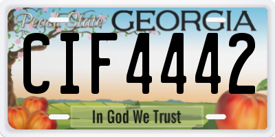GA license plate CIF4442