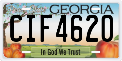 GA license plate CIF4620