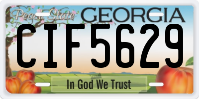GA license plate CIF5629