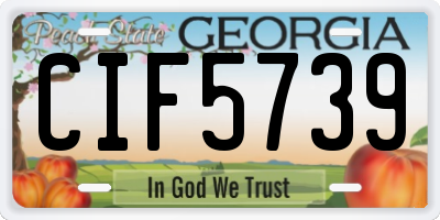 GA license plate CIF5739