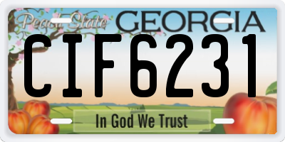GA license plate CIF6231