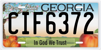 GA license plate CIF6372