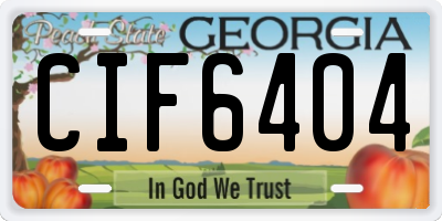 GA license plate CIF6404