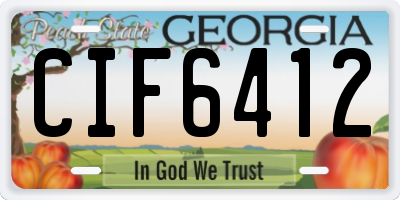 GA license plate CIF6412