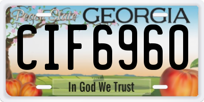 GA license plate CIF6960