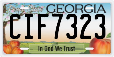 GA license plate CIF7323