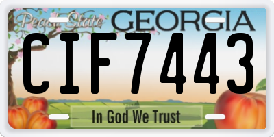 GA license plate CIF7443