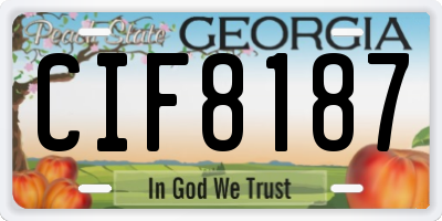 GA license plate CIF8187