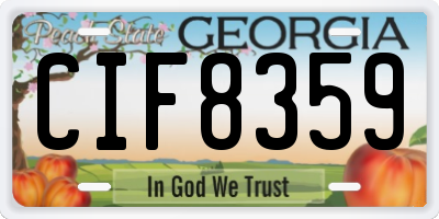 GA license plate CIF8359