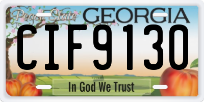 GA license plate CIF9130