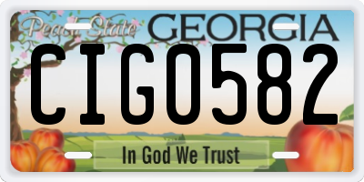 GA license plate CIG0582
