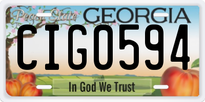 GA license plate CIG0594