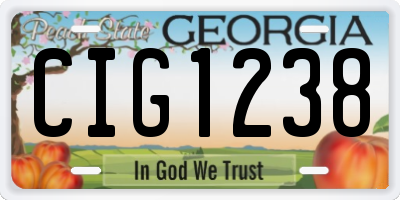 GA license plate CIG1238