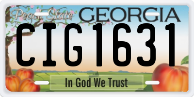 GA license plate CIG1631
