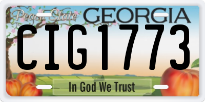 GA license plate CIG1773