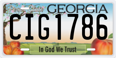 GA license plate CIG1786