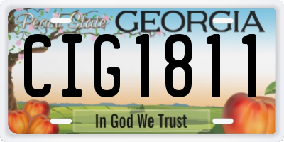 GA license plate CIG1811