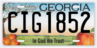 GA license plate CIG1852