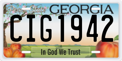 GA license plate CIG1942