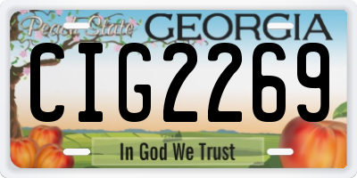GA license plate CIG2269