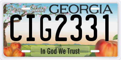 GA license plate CIG2331