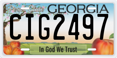 GA license plate CIG2497