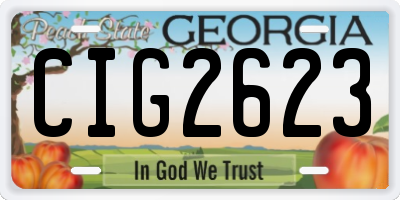 GA license plate CIG2623