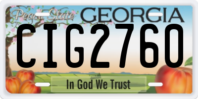 GA license plate CIG2760