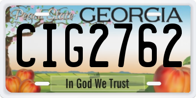 GA license plate CIG2762