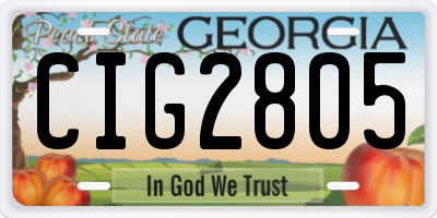 GA license plate CIG2805