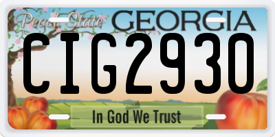 GA license plate CIG2930