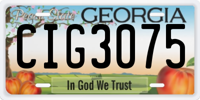 GA license plate CIG3075
