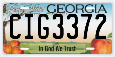 GA license plate CIG3372