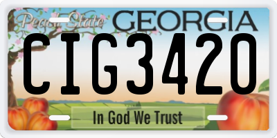 GA license plate CIG3420