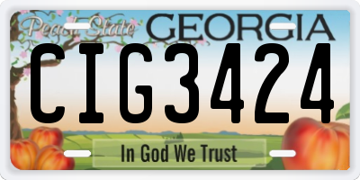 GA license plate CIG3424