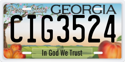 GA license plate CIG3524