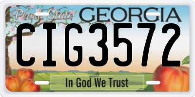 GA license plate CIG3572