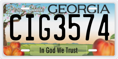 GA license plate CIG3574