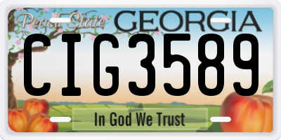 GA license plate CIG3589