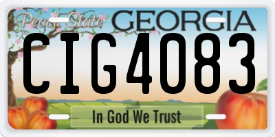 GA license plate CIG4083