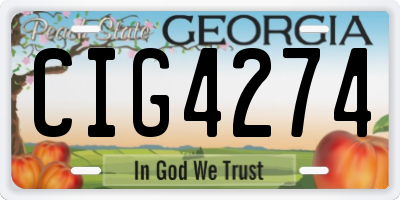GA license plate CIG4274