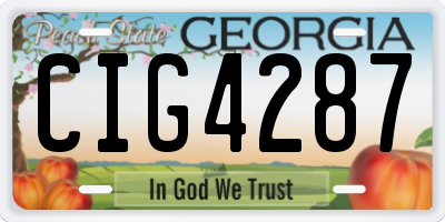 GA license plate CIG4287