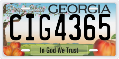 GA license plate CIG4365