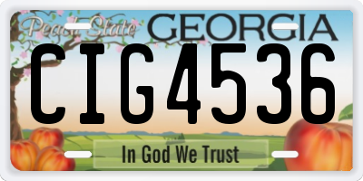 GA license plate CIG4536