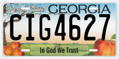 GA license plate CIG4627