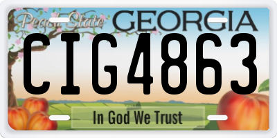 GA license plate CIG4863
